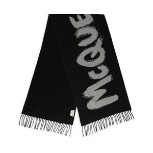 Alexander McQueen Logo Graphic Wool Scarf